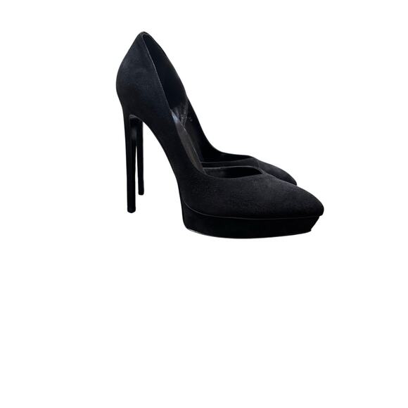 Saint Laurent Black Suede Janis 105 D'Orsay Pumps sz. 39 EU - Picture 3 of 7